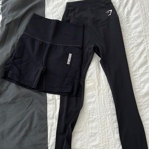 Gymshark shorts and Ankle length leggings XS